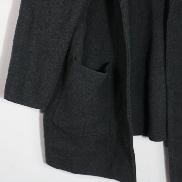 Quince 100% Organic Cotton Knit Blazer Women 1X Charcoal Gray Minimalist Neutral - Picture 4 of 7